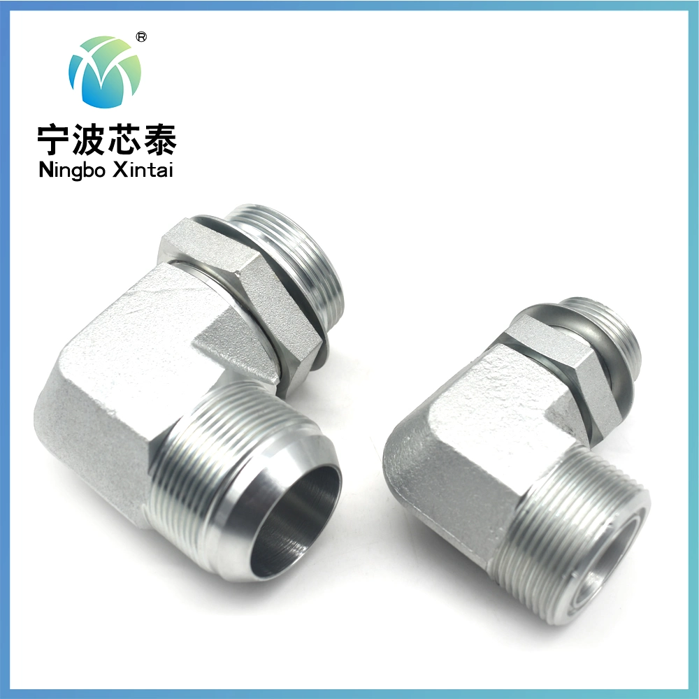 OEM ODM 90 Degree Elow Straight Round Hex 3/8&quot; Bsp NPT Male Thread Jic Carbon Steel Galvanized Hose Fitting NPT Metric Female Connector Hydraulic Adapter