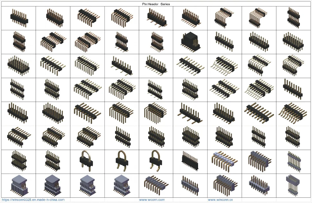 Hot Products 2.0mm Machined Pin Header Right Angle in Pitch Double Row PCB Connector Header